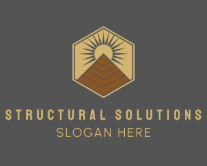 Egyptian Pyramid Structure logo design