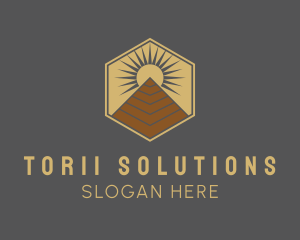 Egyptian Pyramid Structure logo design