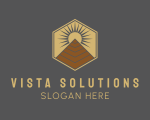 Egyptian Pyramid Structure logo design