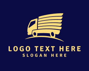 Truckload - Yellow Delivery Truck logo design