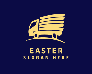 Highway - Yellow Delivery Truck logo design