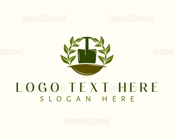 Shovel Plant Leaves Logo