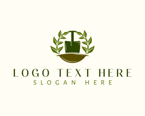 Equipment - Shovel Plant Leaves logo design