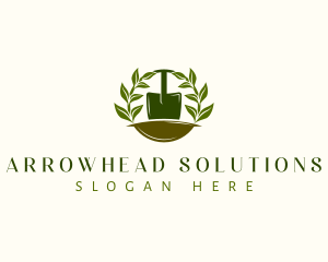 Shovel Plant Leaves  logo design