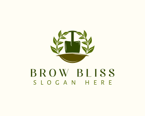 Shovel Plant Leaves  logo design