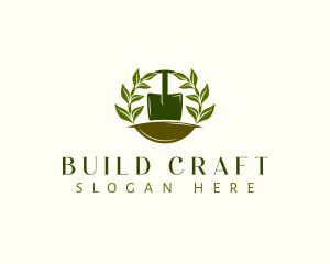 Shovel Plant Leaves  logo design