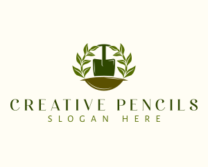 Shovel Plant Leaves  logo design