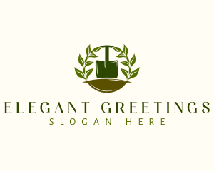 Shovel Plant Leaves  logo design