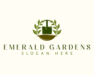 Shovel Plant Leaves  logo design