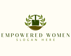 Shovel Plant Leaves  logo design