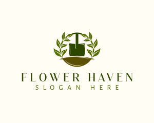 Shovel Plant Leaves  logo design