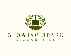 Shovel Plant Leaves  logo design