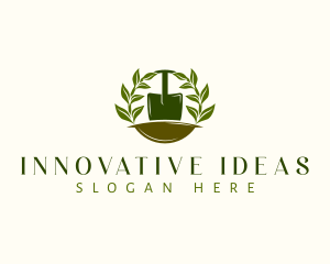 Shovel Plant Leaves  logo design