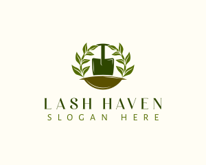 Shovel Plant Leaves  logo design