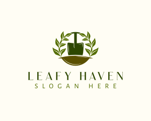 Leaves - Shovel Plant Leaves logo design