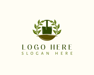 Arborist - Shovel Plant Leaves logo design