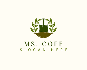 Shovel Plant Leaves  logo design