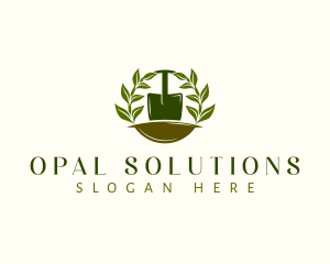 Shovel Plant Leaves  logo design