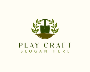 Shovel Plant Leaves  logo design