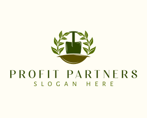 Shovel Plant Leaves  logo design