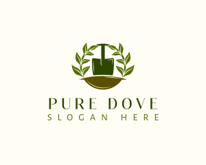 Shovel Plant Leaves  logo design