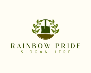 Shovel Plant Leaves  logo design