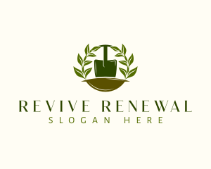 Shovel Plant Leaves  logo design