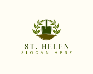 Shovel Plant Leaves  logo design