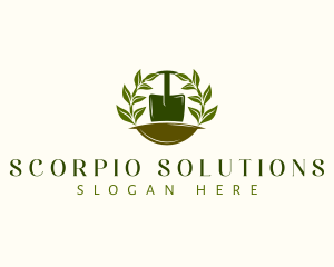 Shovel Plant Leaves  logo design