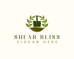 Shovel Plant Leaves  logo design