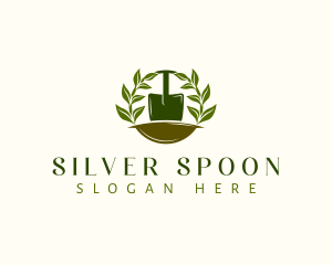 Shovel Plant Leaves  logo design