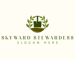 Shovel Plant Leaves  logo design