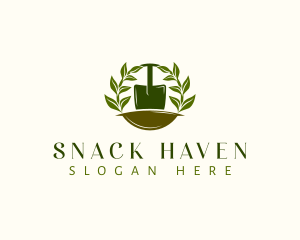 Shovel Plant Leaves  logo design