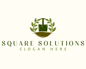 Shovel Plant Leaves  logo design