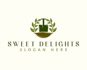 Shovel Plant Leaves  logo design