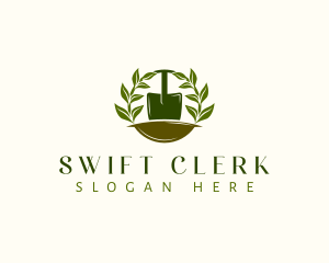 Shovel Plant Leaves  logo design