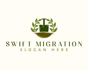 Shovel Plant Leaves  logo design