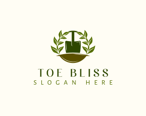 Shovel Plant Leaves  logo design