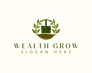 Shovel Plant Leaves  logo design