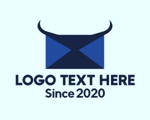 Spam - Blue Horns Mail logo design