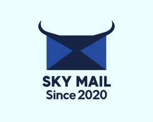 Blue Horns Mail logo design