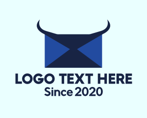 Email - Blue Horns Mail logo design