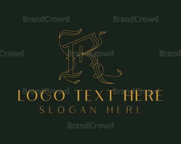 Luxury  Leaf Letter R Logo
