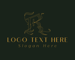 Botanical - Elegant Leaf Luxury Letter R logo design