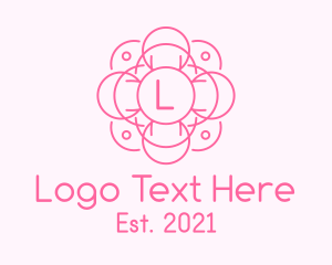 Wellness Center - Pink Wellness Letter logo design