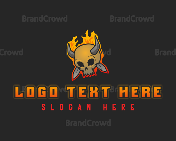 Flaming Skull Dagger Logo
