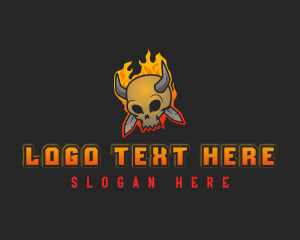 Flaming Skull Dagger Logo