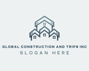 Construction House Roofing logo design