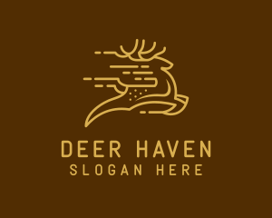 Golden Fast Deer logo design