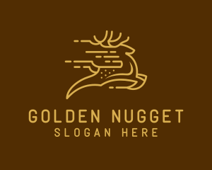 Golden Fast Deer logo design